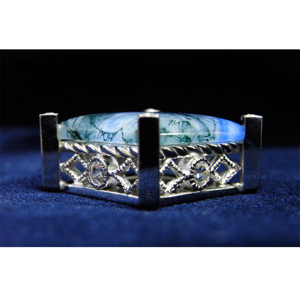 苔めのうとジルコニアのネックレス