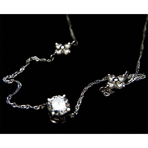 ダイヤモンドのネックレス 拡大図 Pt900 ダイヤモンド 写真3