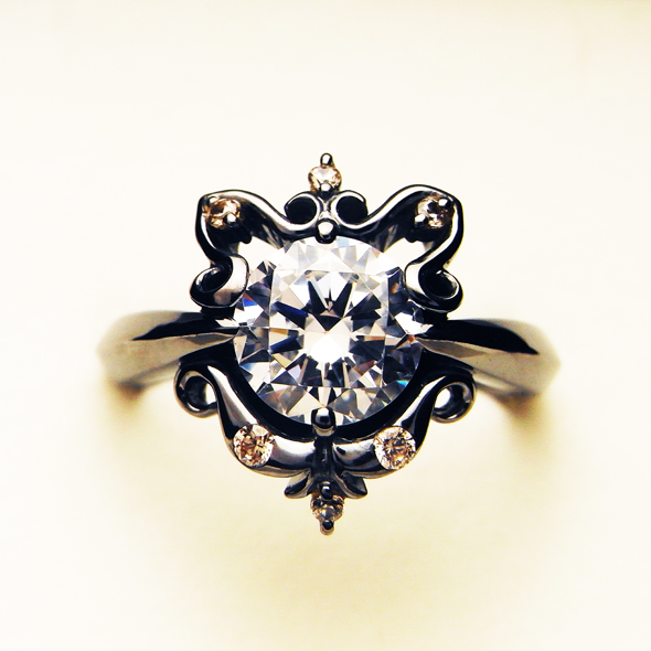 大粒ジルコニアのメンズリング