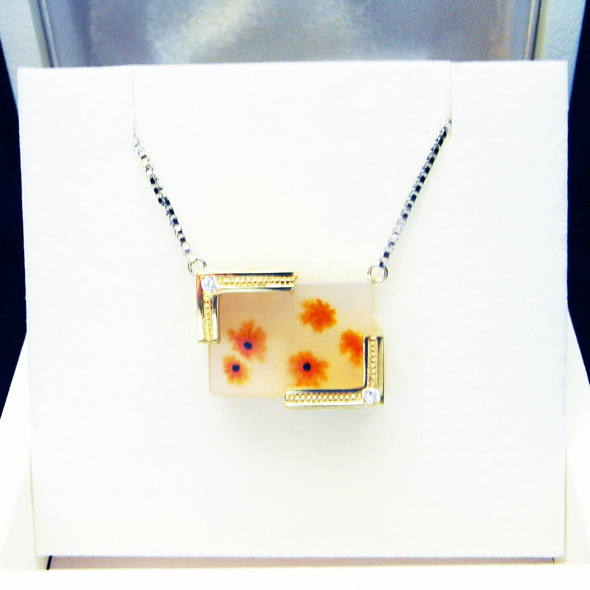 デンドライトメノウとオパールのコンビネックレス