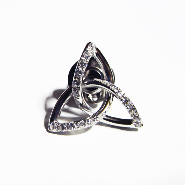 ジルコニアのネクタイピン 石あり 全体図 SV925 キュービックジルコニア 写真3