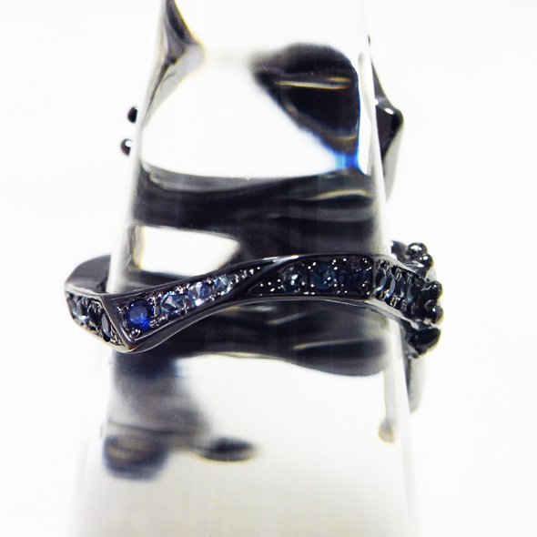 家守(やもり)のリング 裏のリングの部分 SV925 ルビー サファイア アクアマリン キュービックジルコニア 写真2