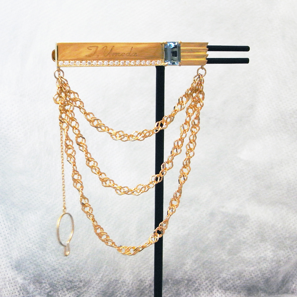 アクアマリンとダイヤモンドのネクタイピン