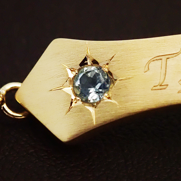 アクアマリンとダイヤモンドのブレスレット アクアマリンの拡大図 K18イエローゴールド アクアマリン ダイヤモンド 写真6