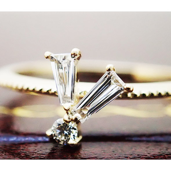 栖(スミカ)#5 ダイヤモンドの拡大図 Pt900 K14イエローゴールド SV925 ダイヤモンド 写真3