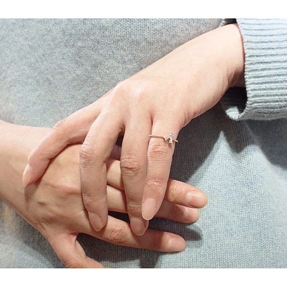 栖(スミカ)#5 着用図 Pt900 K14イエローゴールド SV925 ダイヤモンド 写真6