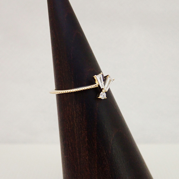 栖(スミカ)#5 側面図 Pt900 K14イエローゴールド SV925 ダイヤモンド 写真2