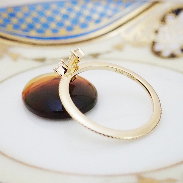 栖(スミカ)#5 後ろから見た図 Pt900 K14イエローゴールド SV925 ダイヤモンド 写真8